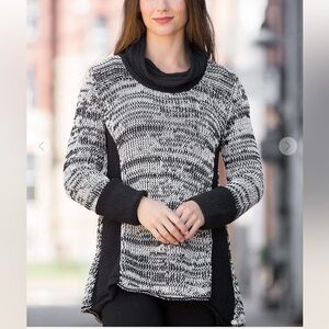 PURE Handknit Adventurous Cotton Turtleneck Double Knit Sweater. Thick. EUC. S/M